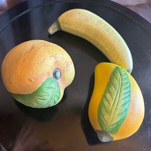 Large Mexican Terracotta Clay look Pottery fruit banana-Guava/peach- Banana